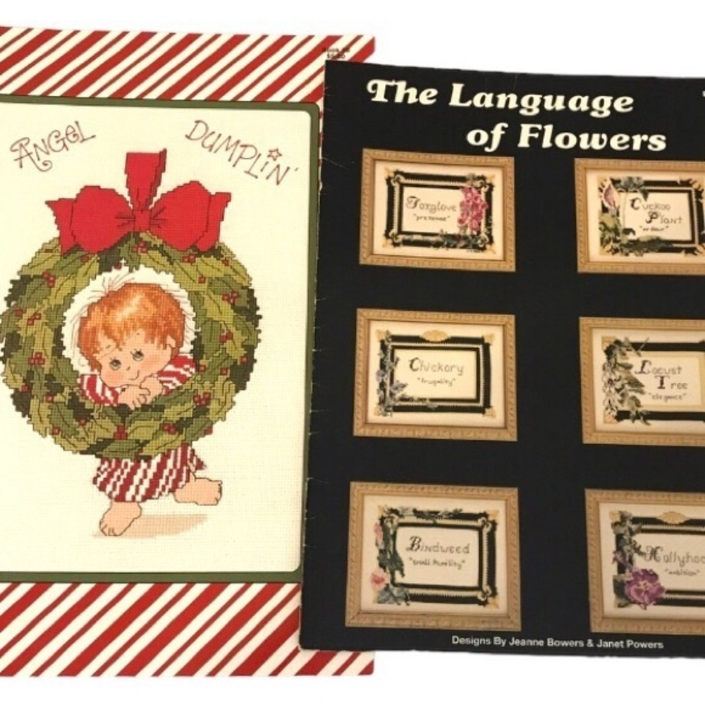 2 Vintage Counted Cross Stitch Pattern Books